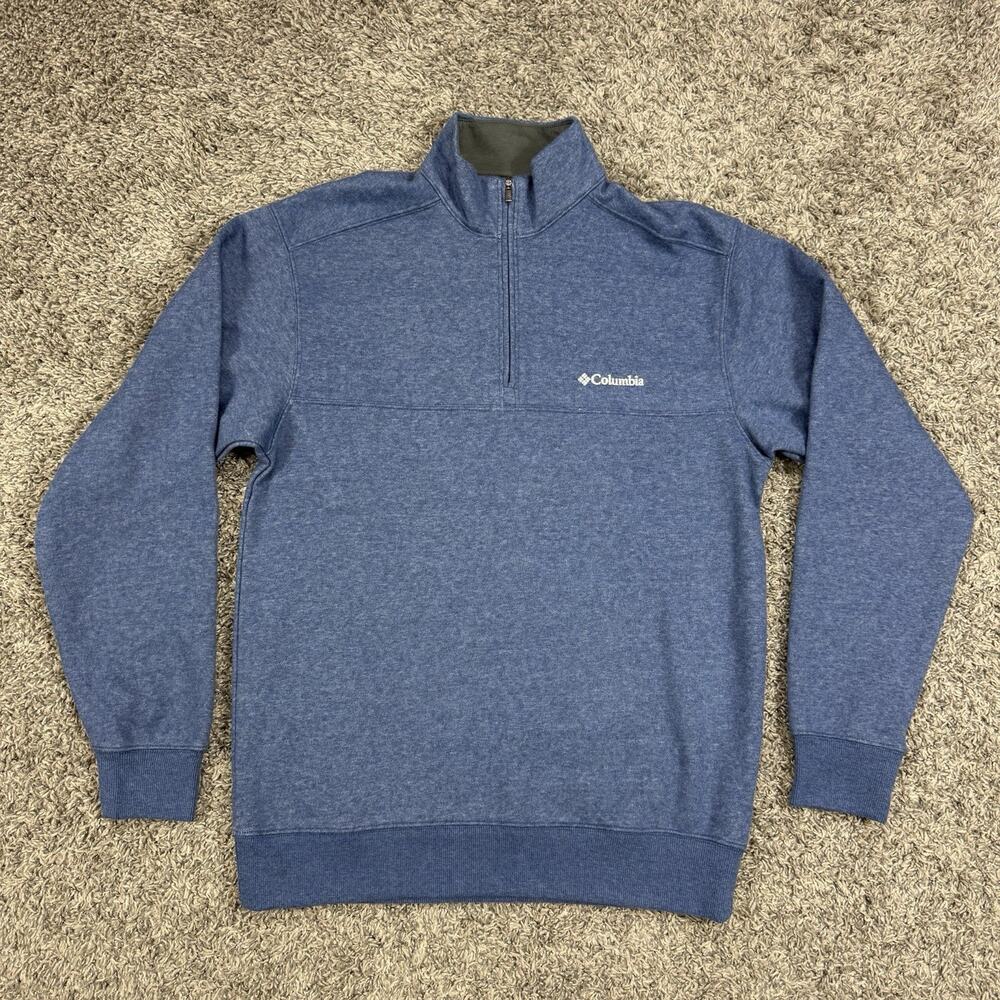 Columbia Hart Mountain II Sweater Blue Half Zip Pullover Half Zip Mens S. NEW